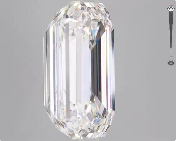 12.07 Carat EMERALD Shape G Colour VS2 Clarity  Cut - White Lab Diamond - 49959