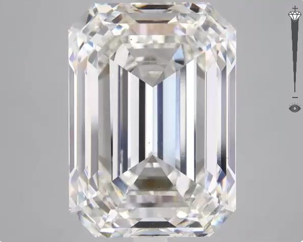 13.32 Carat EMERALD Shape G Colour VS2 Clarity  Cut - White Lab Diamond - 49997