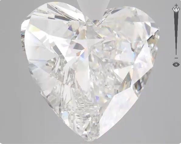 11.01 Carat HEART Shape F Colour VS1 Clarity  Cut - White Lab Diamond - 49727