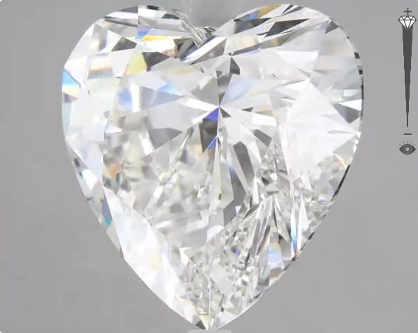 12.09 Carat HEART Shape F Colour VVS2 Clarity  Cut - White Lab Diamond - 49735