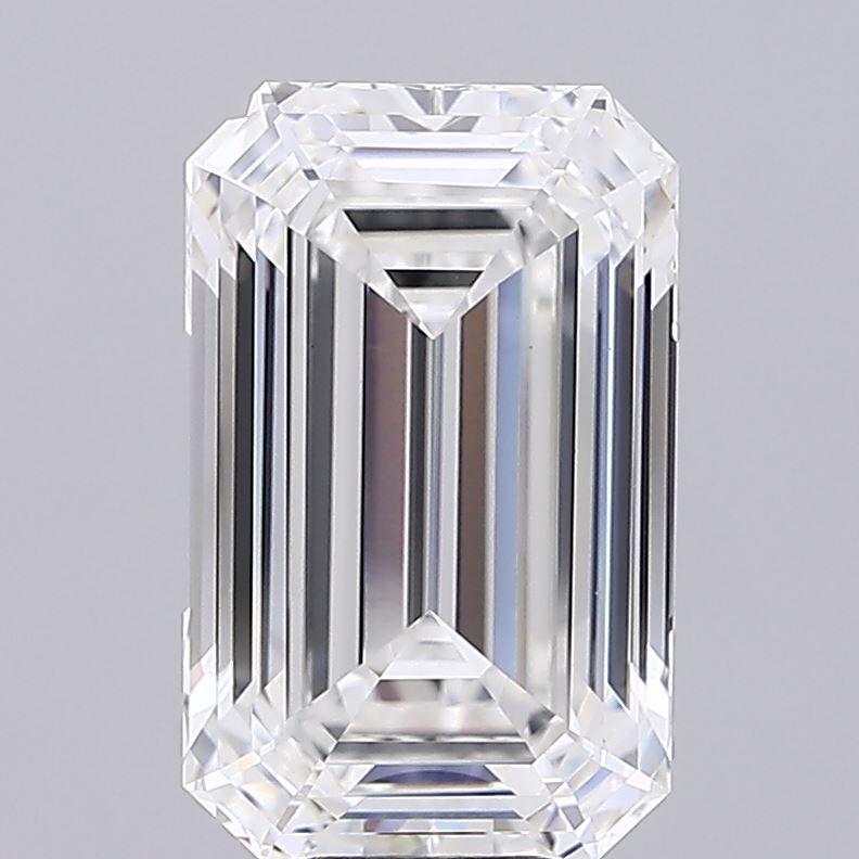 10.08 Carat EMERALD Shape F Colour VVS2 Clarity  Cut - White Lab Diamond - 2683979