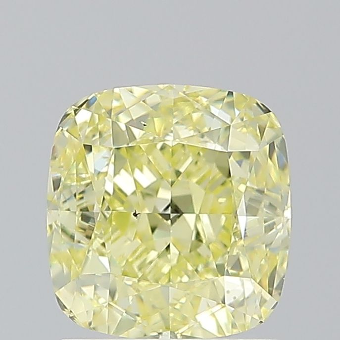 2.01ct Fancy Yellow Cushion Modified Natural Diamond