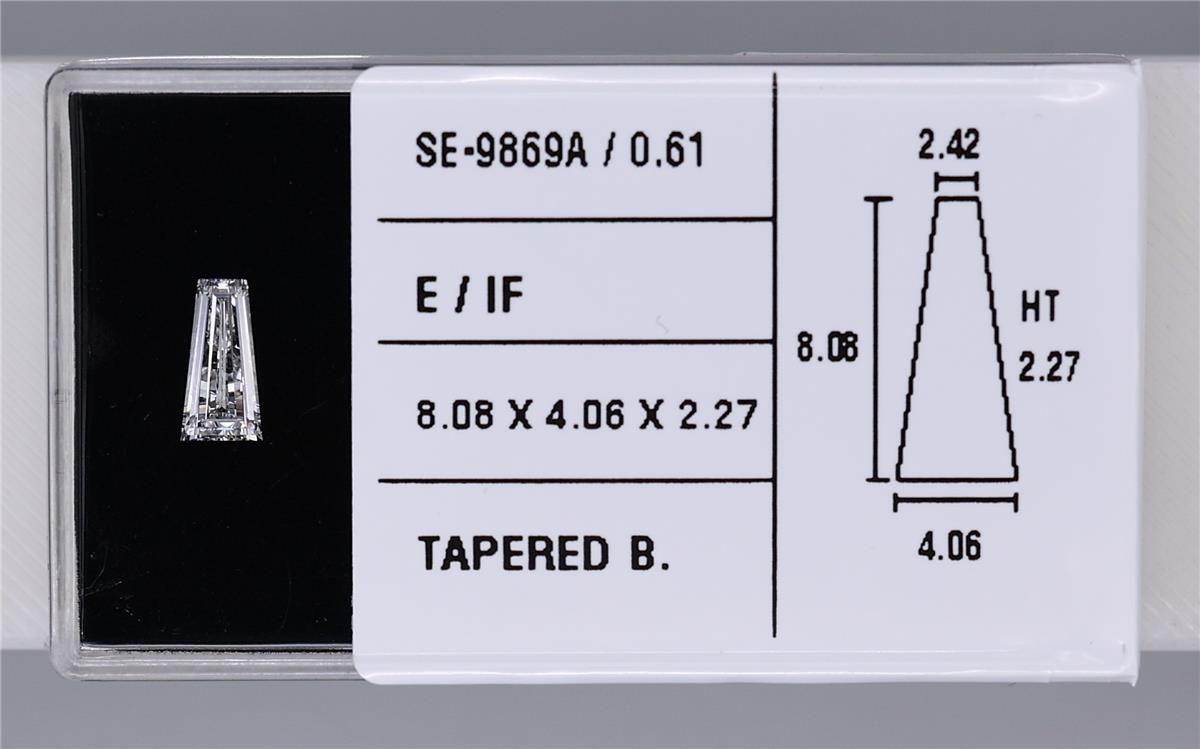 0.61ct Baguette E IF Natural Diamond