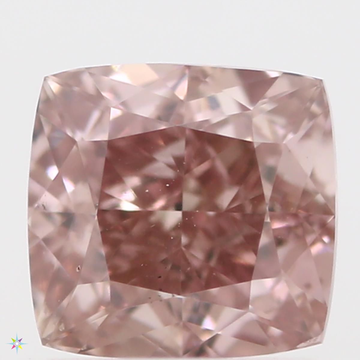 0.51ct Fancy Orangy Pink Cushion Natural Diamond