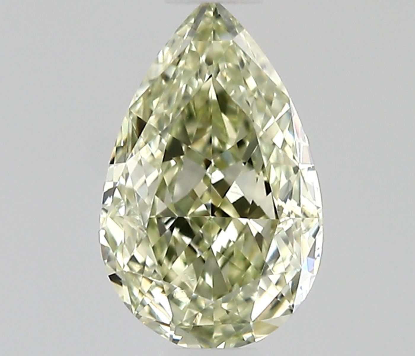 0.42ct Fancy Grayish-greenish Yellow Pear Natural Diamond