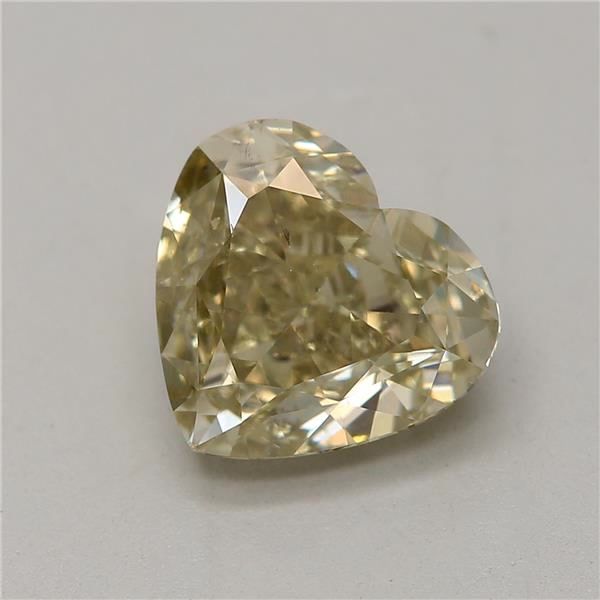 1.51ct Fancy Brown-greenish Yellow Heart Natural Diamond