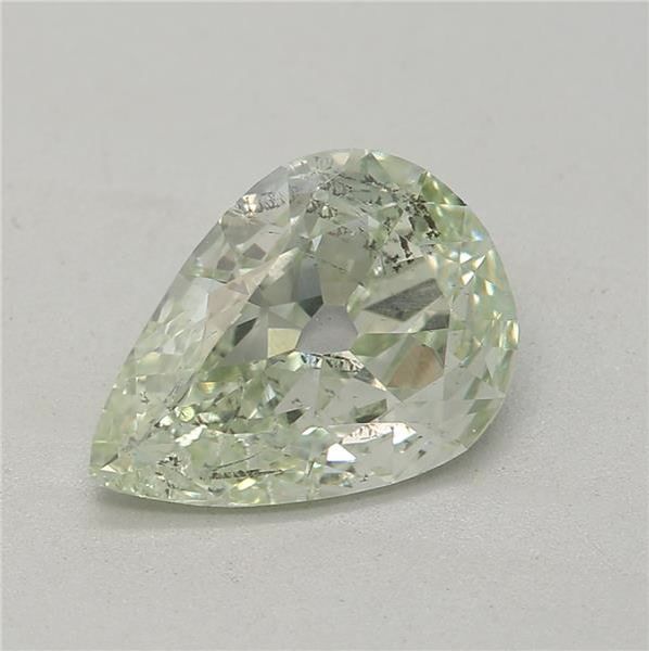 0.82ct Fancy Yellowish Green Pear Natural Diamond