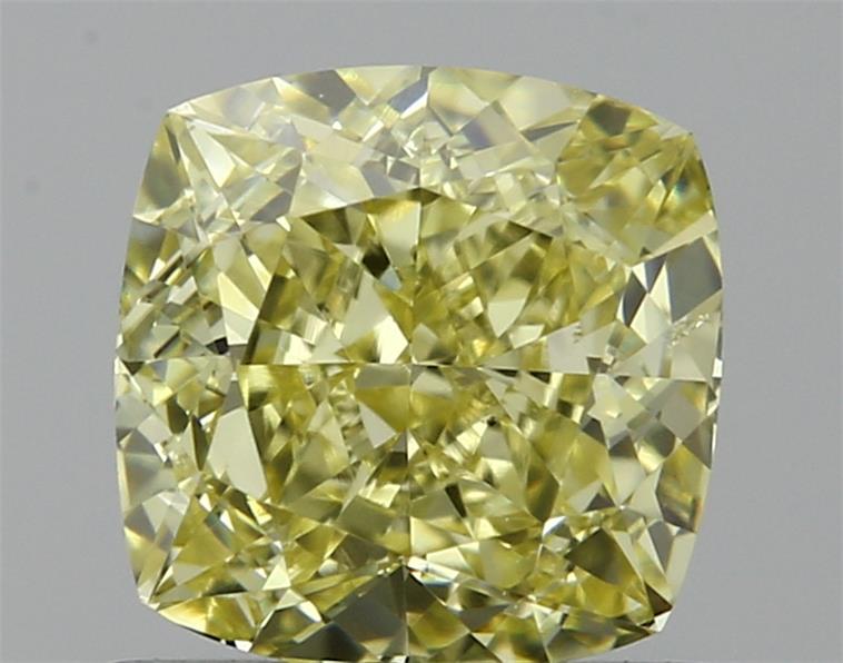 0.83ct Fancy Yellow Cushion Natural Diamond