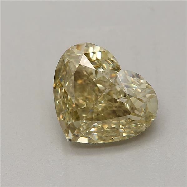 1.26ct Fancy Brownish-greenish Yellow Heart Natural Diamond