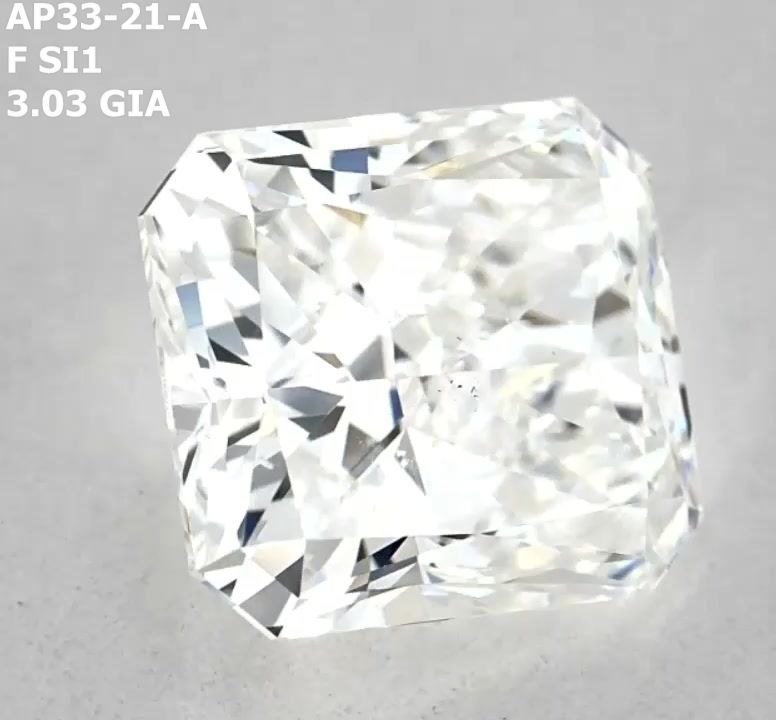 3.03ct Radiant F SI1 Natural Diamond