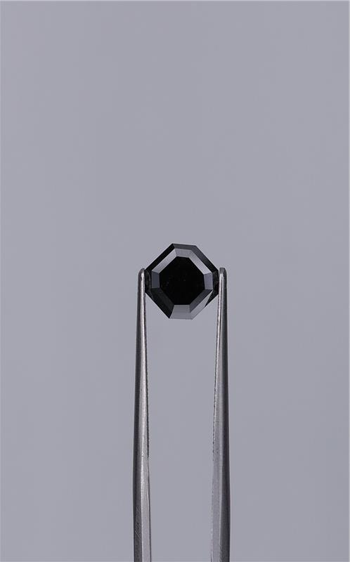 1.59ct Fancy Black Asscher Natural Diamond