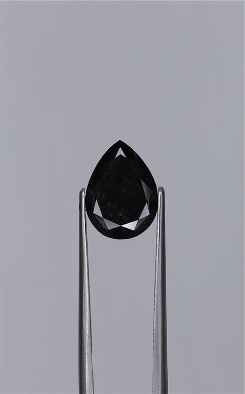 3.13ct Fancy Black Pear Natural Diamond
