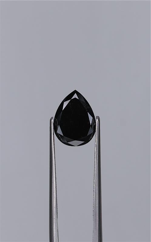 2.83ct Fancy Black Pear Natural Diamond