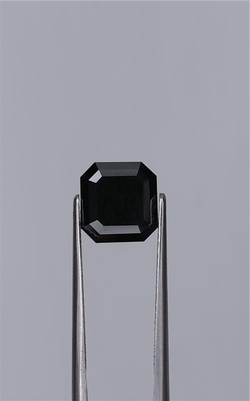 4.18ct Fancy Black Asscher Natural Diamond