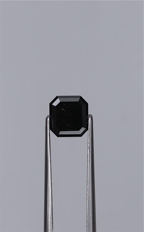 1.78ct Fancy Black Asscher Natural Diamond