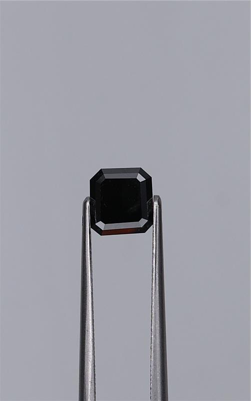 1.29ct Fancy Black Asscher Natural Diamond