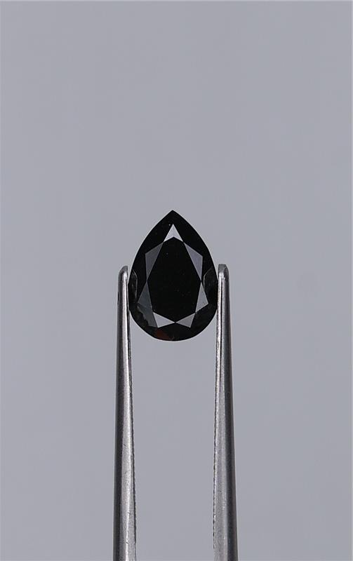 1.52ct Fancy Black Pear Natural Diamond