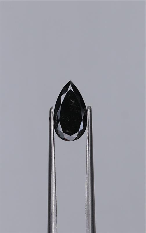 1.39ct Fancy Black Pear Natural Diamond