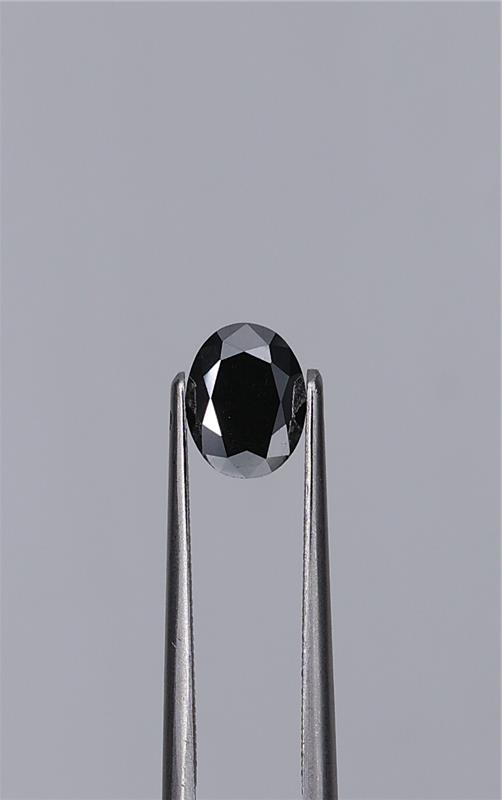 0.77ct Fancy Black Oval Natural Diamond
