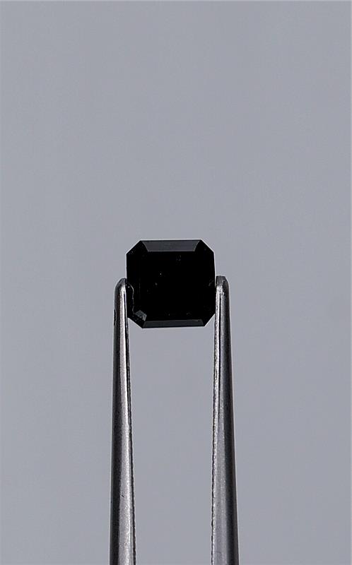 1ct Fancy Black Asscher Natural Diamond