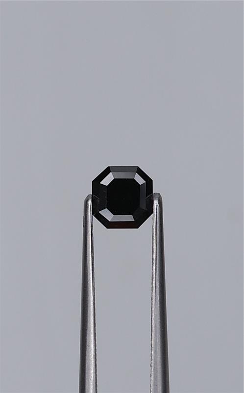 0.66ct Fancy Black Asscher Natural Diamond
