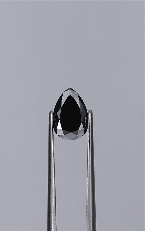 1.12ct Fancy Black Pear Natural Diamond