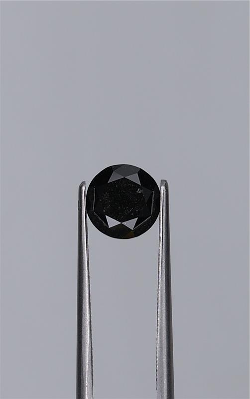 1.7ct Fancy Black Round Natural Diamond