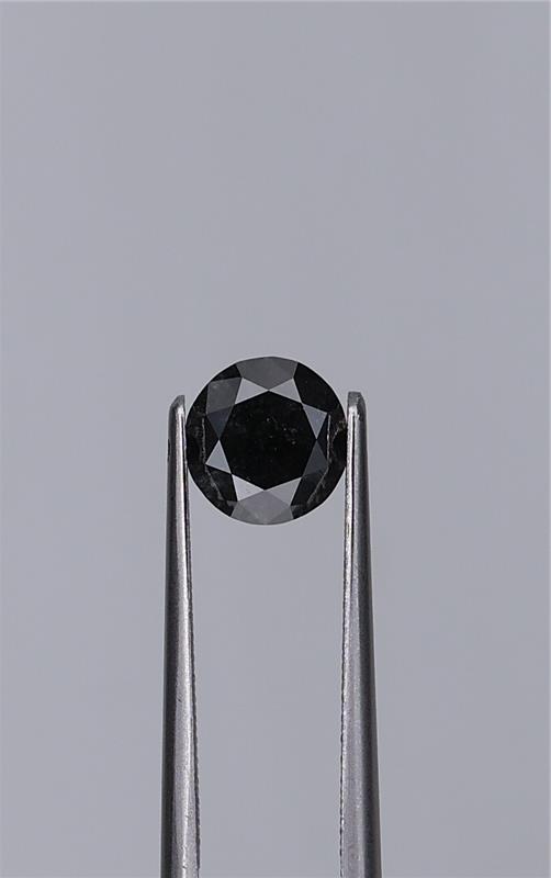 0.95ct Fancy Black Round Natural Diamond