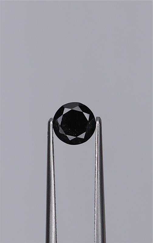 0.72ct Fancy Black Round Natural Diamond