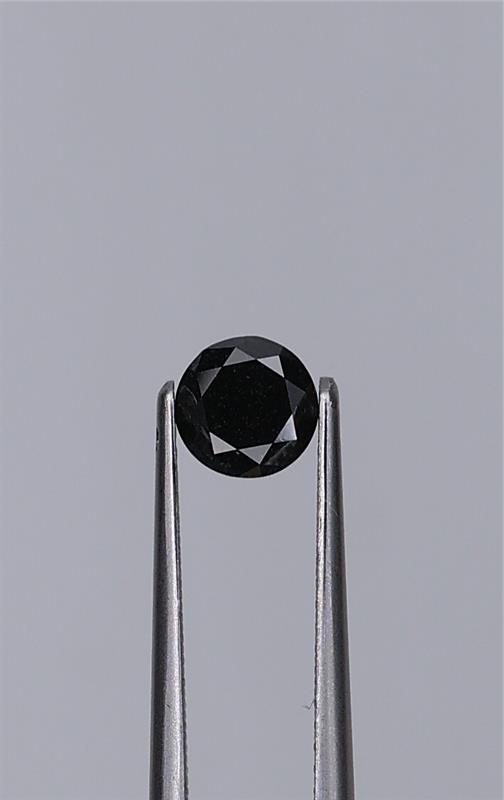 0.71ct Fancy Black Round Natural Diamond