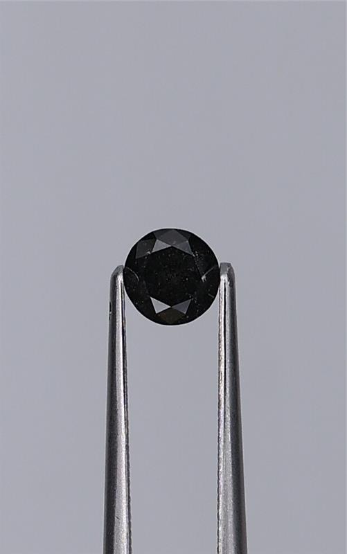 0.47ct Fancy Black Round Natural Diamond