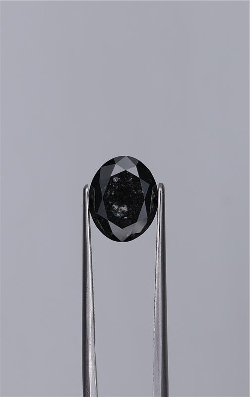3.12ct Fancy Black Oval Natural Diamond
